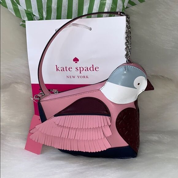 AUTHENTIC KATE SPADE LOVE BIRDS PINK MULTI COLOR CROSSBODY BAG - Picture 4 of 11